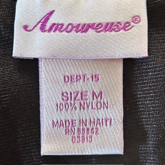 Amoureuse Womens Babydoll Black Sleepwear Gown, size Medium - Picture 5 of 6